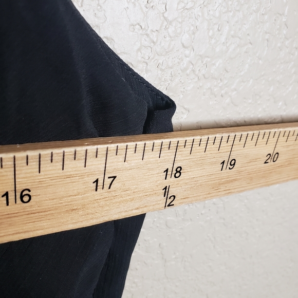 Banana Republic Chiffon Solid Pleated Sleeveless Dress Black 14 - Picture 7 of 9